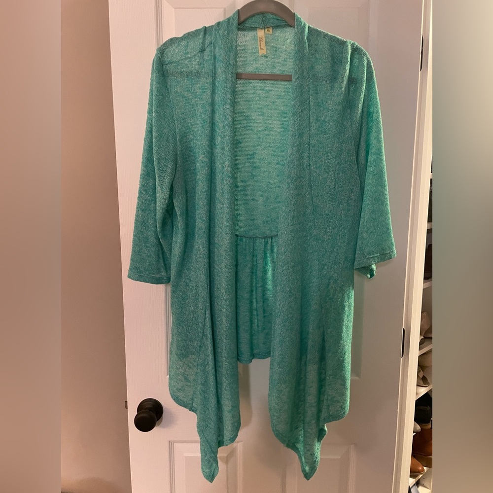 Fun aqua open cardigan
